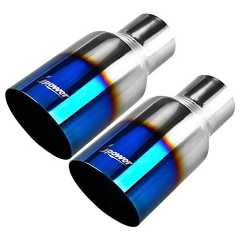 Upower Blue Burnt Exhaust Tip 2.5" Inlet 4" Outlet 9" Long 2 1/2" to 4" Exhaust Tailpipe Weld on Single Wall Slant Cut 304 Stainless Steel (2PCS)