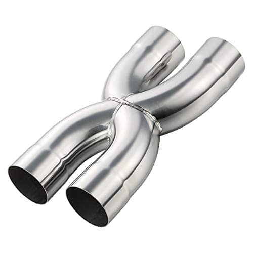 Universal 2.5" In/Out Crossover X Pipe 12" Length Stainless Steel Exhaust Pipe